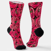 Rose Art Nouveau Rennie Macintosh Grafik Socken (Gewinkelt)