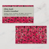 Rose Art Nouveau Rennie Macintosh Grafik Visitenkarte (Vorne/Hinten)