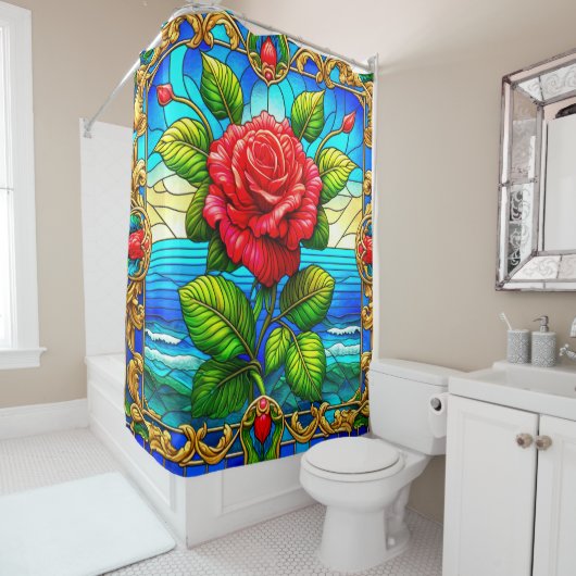 Rose Artwork Duschvorhang (Beispiel)