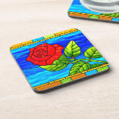 Rose Artwork Getränkeuntersetzer (Linke Seite)