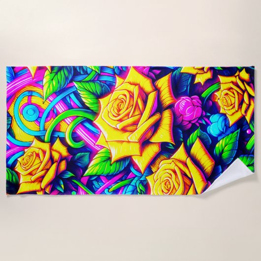 Rose Artwork Strandtuch (Vorderseite)