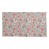 Rose auf blauer englischer Hütte Kissenbezug (Rückseite)