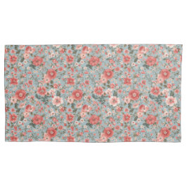 Rose auf blauer englischer Hütte Kissenbezug