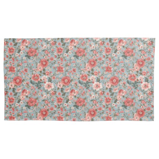 Rose auf blauer englischer Hütte Kissenbezug (Vorderseite)