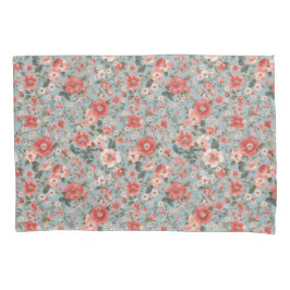 Rose auf blauer englischer Hütte Kissenbezug