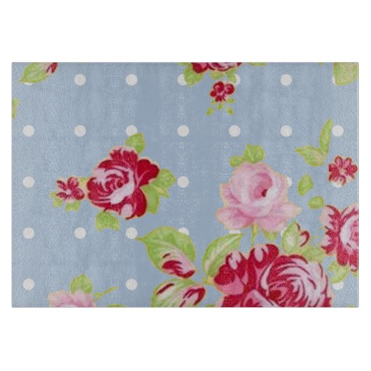 Rose auf Blauer Glasschneidetischen Schneidebrett (Vorderseite)