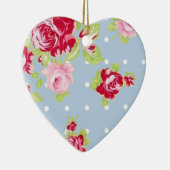 Rose auf blauer Verzierung Keramik Ornament (Rechts)