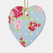 Rose auf blauer Verzierung Keramik Ornament (Links)