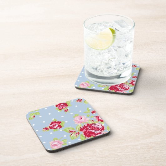 Rose auf Blue Cork Untersetzer (Rechte Seite)