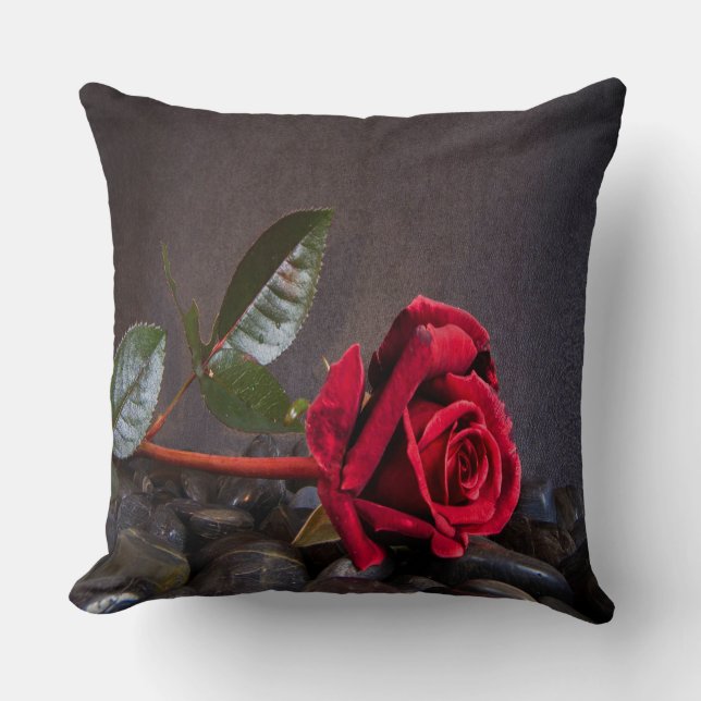 Rose auf den Felsen Kissen (Vorderseite)