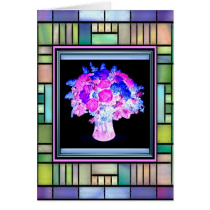 Rose auf der verketteten Glaskarte