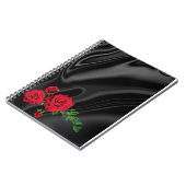 Rose auf einem schwarzen Tuch Notizblock (Linke Seite)