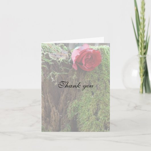Rose auf einem Stumpf Dankeskarte (Vorderseite)