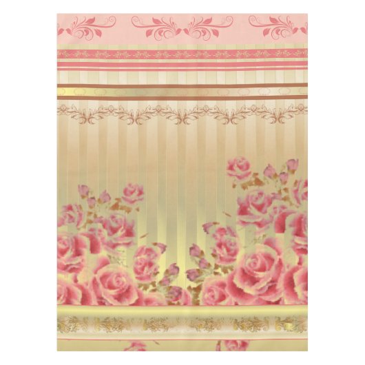 ROSE AUF GOLD ~ Tischdecken (Vorderseite)