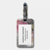 Rose auf Grau Gepäckanhänger (Rückseite vertikal)