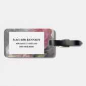 Rose auf Grau Gepäckanhänger (Rückseite horizontal)