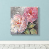 Rose auf Grau Leinwanddruck (Insitu (Holzboden))