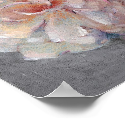 Rose auf Grau Poster (Ecke)