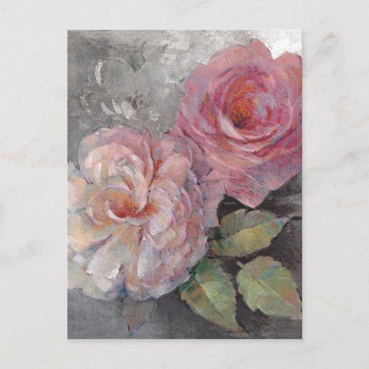 Rose auf Grau Postkarte (Vorderseite)