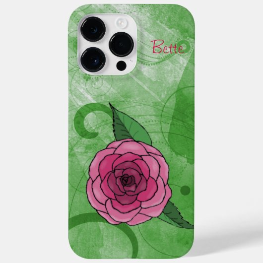 Rose auf Grün Case-Mate iPhone Hülle (Rückseite)