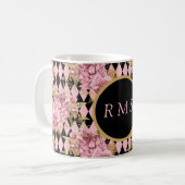 Rose auf Harlequin Monogram Kaffeetasse (Vorderseite Links)