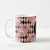 Rose auf Harlequin Monogram Kaffeetasse (Links)