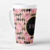 Rose auf Harlequin Monogram Milchtasse (Linke Ecke)