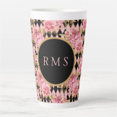 Rose auf Harlequin Monogram Milchtasse (Vorderseite)