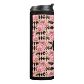 Rose auf Harlequin Monogram Thermosbecher (Nach links gedreht)