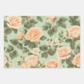 Rose auf hellgrünem Hintergrund zeichnen Geschenkpapier Set (Vorderseite)