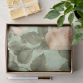 Rose auf hellgrünem Hintergrund zeichnen Seidenpapier (Geschenk)