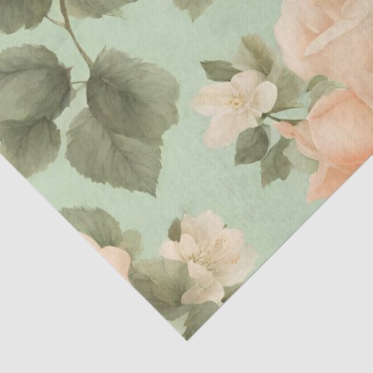 Rose auf hellgrünem Hintergrund zeichnen Seidenpapier (Detail)