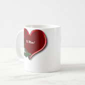 Rose auf Herzenvalentine-Tasse Kaffeetasse (Vorderseite Links)