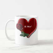 Rose auf Herzenvalentine-Tasse Kaffeetasse (Links)