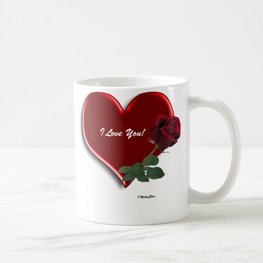 Rose auf Herzenvalentine-Tasse Kaffeetasse (Rechts)