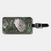 Rose auf Holz Gepäckanhänger (Vorderseite horizontal)