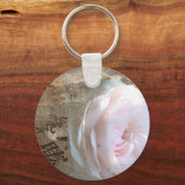 Rose auf Holz Schlüsselanhänger (Vorderseite)