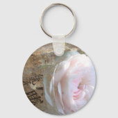 Rose auf Holz Schlüsselanhänger (Rückseite)