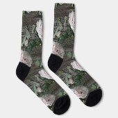 Rose auf Holz Socken (Rechts)