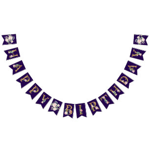 Rose auf Lila Glückwunsch zum Geburtstag Wimpelkette