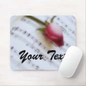 Rose auf Musik-Blatt Mousepad (Mit Mouse)