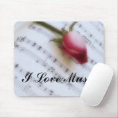 Rose auf Musik-Blatt Mousepad (Mit Mouse)