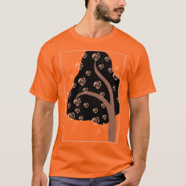 Rose auf orangefarbenem Hintergrund T-Shirt