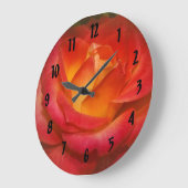 Rose auf Pergament Große Wanduhr (Winkel)