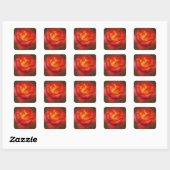 Rose auf Pergament Quadratischer Aufkleber (Blatt)