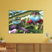 Rose auf Raindrops Canvas Print Leinwanddruck (Insitu (Wohnzimmer))