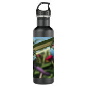 Rose auf Raindrops Edelstahlflasche (Vorderseite)