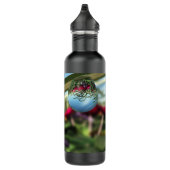 Rose auf Raindrops Edelstahlflasche (Rechts)