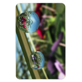 Rose auf Raindrops Flexible Magnet (Vertikal)