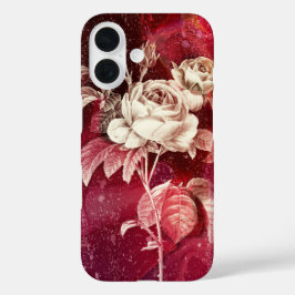 ROSE auf rotem Hintergrund iPhone 16 Hülle